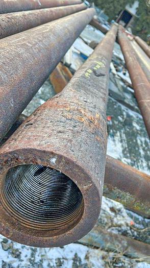Used Drill Stem for 8" or larger diameter bit, 17 ft. 2 in. length, 2-3/4" x 3-3/4" pin to 4" x 5-1/2" box cable tool joints.