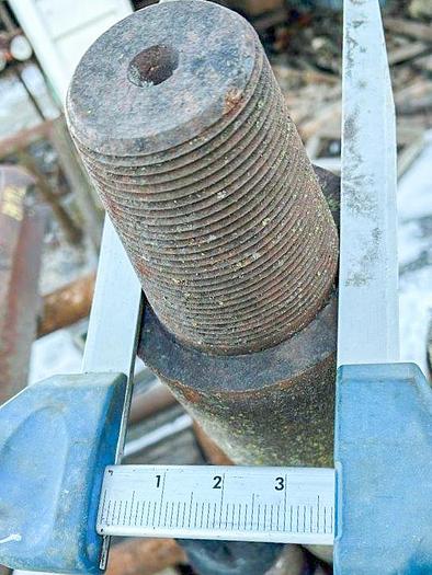 Used Regular Pattern Cable Tool Drill Bit (chisel bit), 7" diameter x 60" length, 2-3/4" x 3-3/4" pin thread