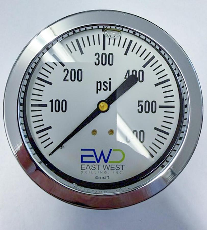 400 PSI Liquid-Filled 4" Panel-Mount Pressure Gauge