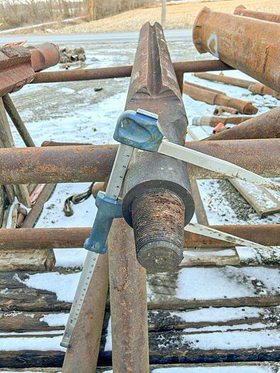 Used Regular Pattern Cable Tool Drill Bit, 7-3/4" diameter x 89" length, 2-3/4" x 3-3/4" pin thread.