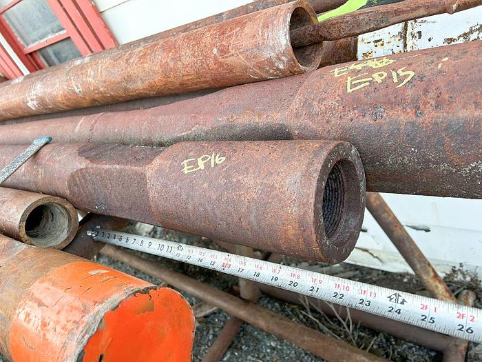 Used Drill Stem for 6-1/2" or larger diameter bit, 14 ft. 10 in. length, 2-3/4" x  3-3/4" pin to box cable tool joints.