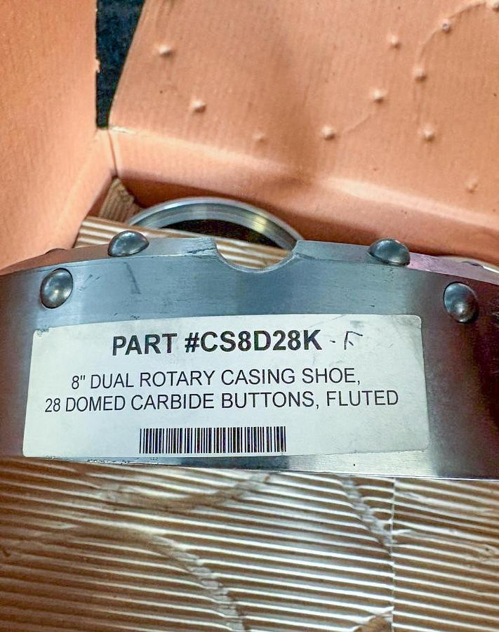 Used 8" HD Dual Rotary Casing Shoe – 28 Ballistic Buttons Assembly - Fluted