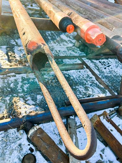 Used 4-1/4" Dart Valve Bailer for Cleaning Wells With Cable Tool Drill Rig Or Pump Hoist Truck.