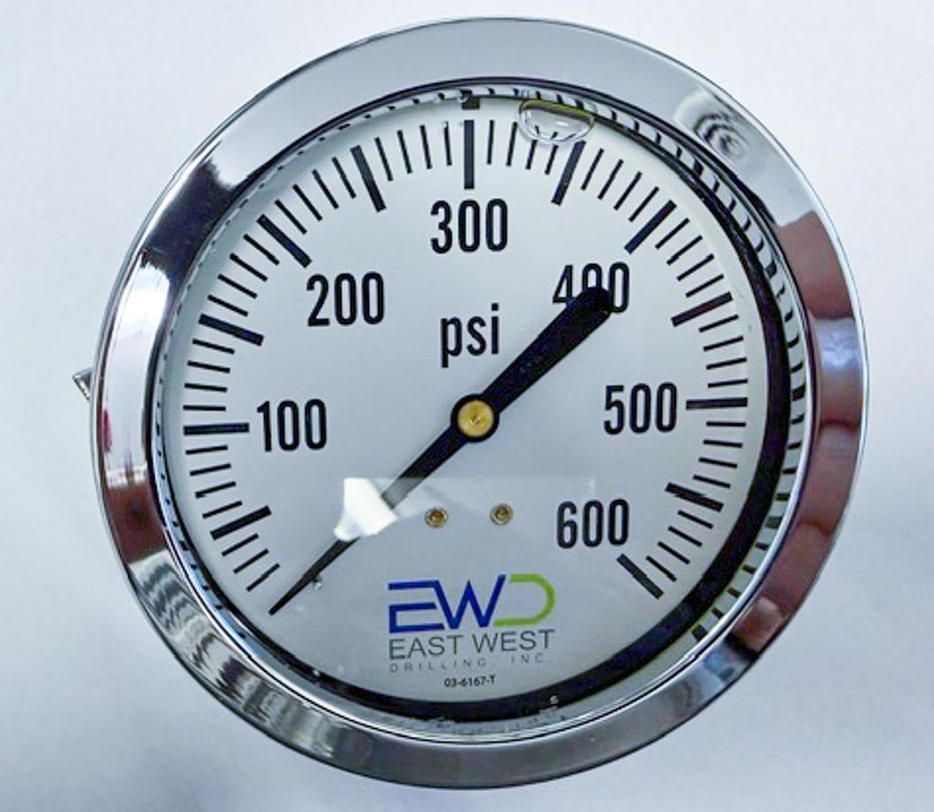 400 PSI Liquid-Filled 4" Panel-Mount Pressure Gauge
