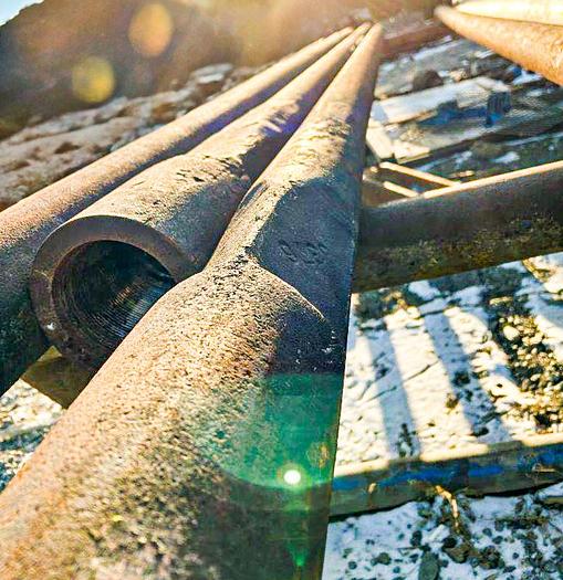 Used Gill Rock Drill Stem For 6-1/2" Or Larger Diameter Bit, 16 Ft. 4 In. Length, 2-1/4" X 3-1/4" Pin To 2-3/4" X 3-3/4" Box Cable Tool Joints.