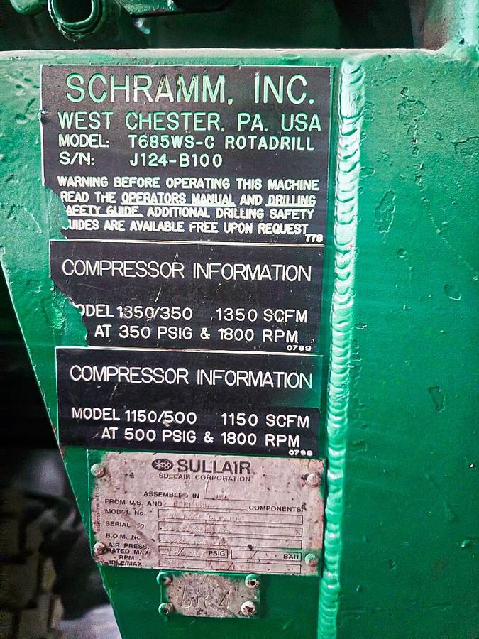 Used 2008 Schramm T685WS-C Drill Rig
