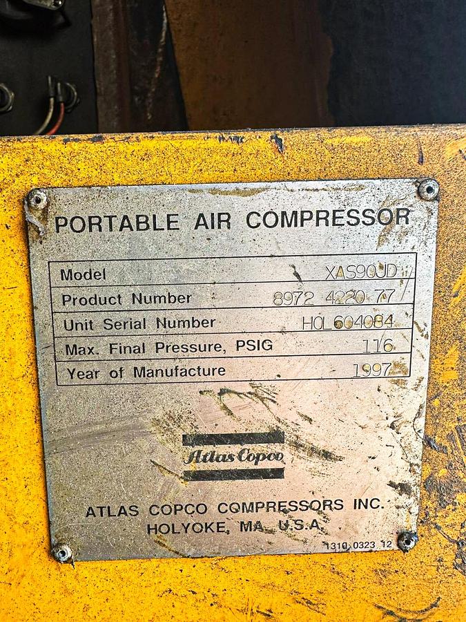 Used 1997 Atlas Copco   XAS90 JD