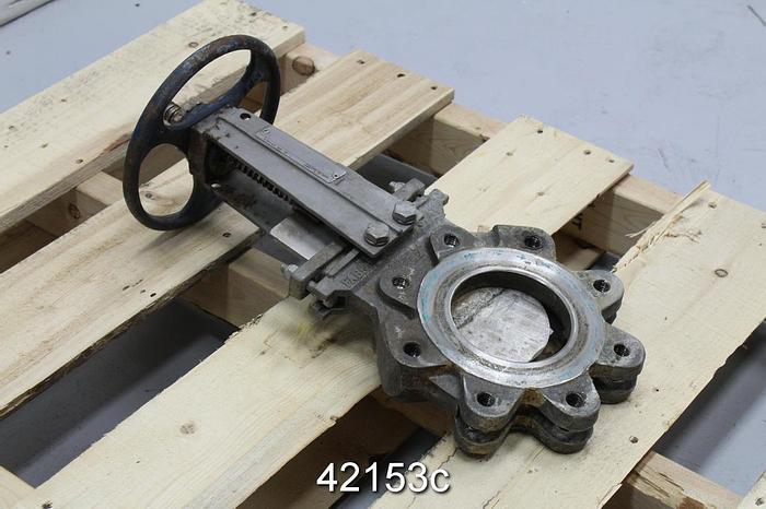 Used Fabri-Valve 4" Hand Operated Knife Gate Valve #42153