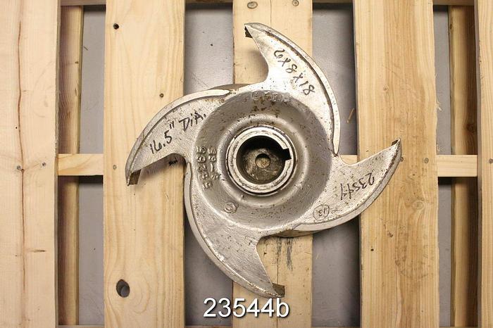 Used Goulds 3175 Impeller, 16 1/2" Diameter, 2/4 Vanes, 3175M, 6X8X18 #23544