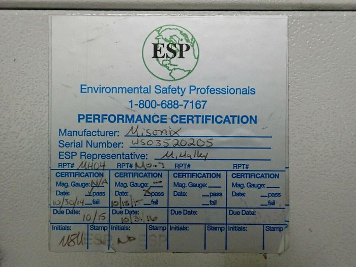 Used Misonix Model FE-WS6 WS-6 Down Flow Fume Hood Workstation