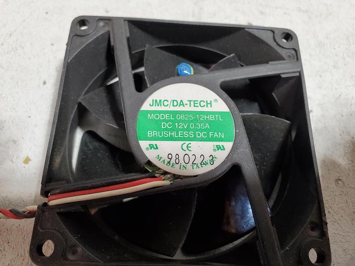 Used JMC/DA-TECH 0825-12HBTL DC12V 0.35A Brushless DC Fan