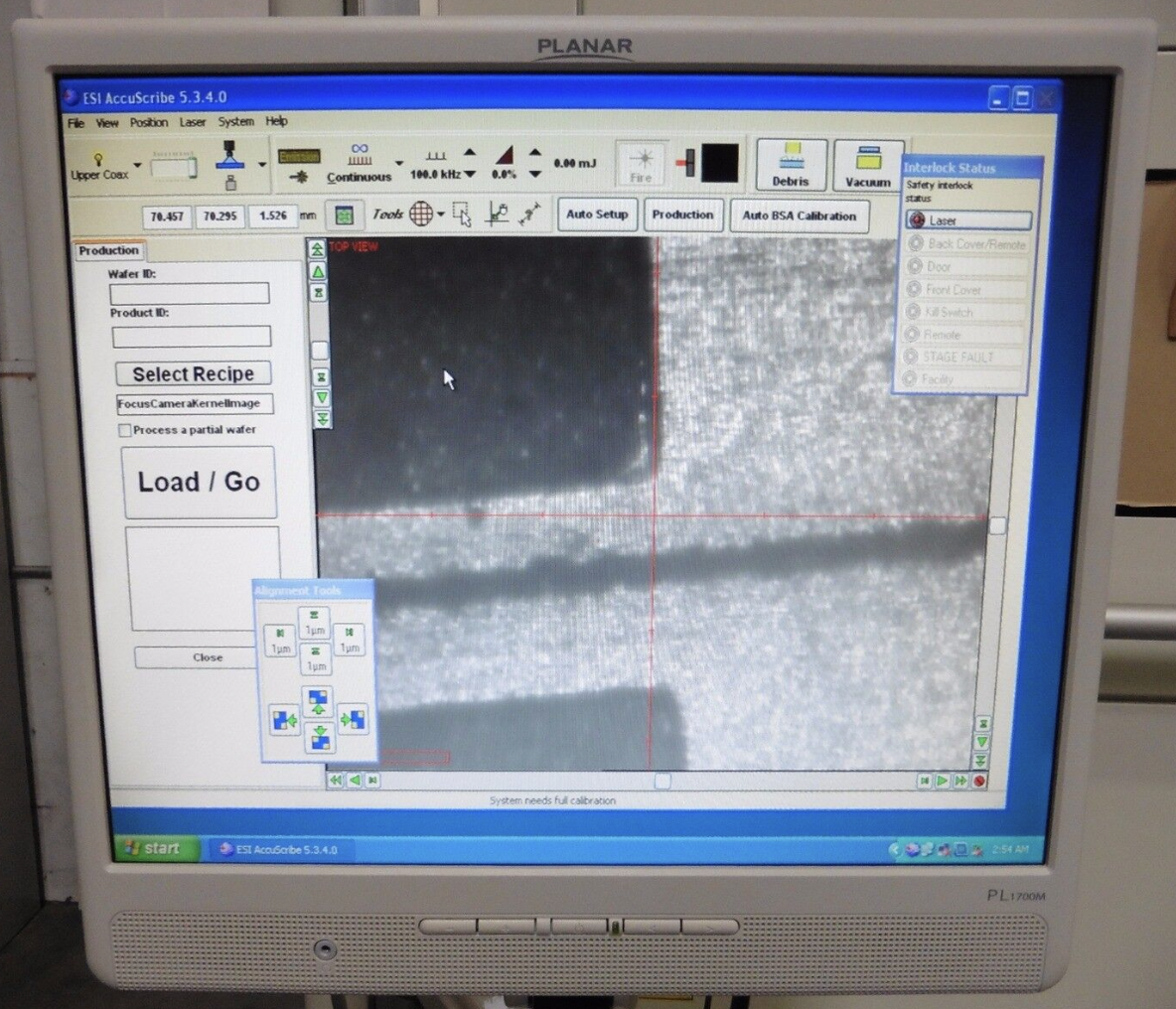 Used ESI AccuScribe 2210 355nm/Auto Laser Wafer Scriber