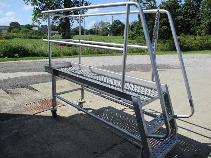 Used Work Platform; 23"Wx7'L, with Stairs on Casters