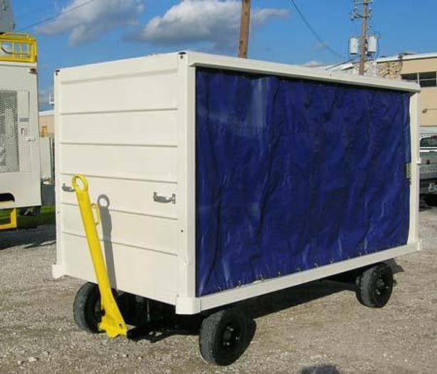 Used Covered baggage carts with Heavy duty vinyl curtains on both sides