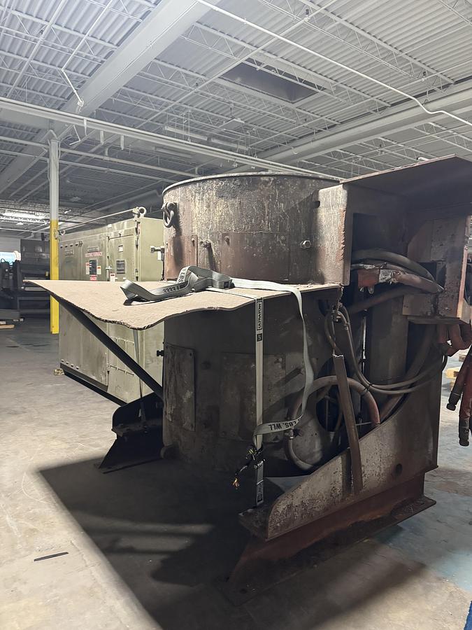Used INDUCTOTHERM 1 1/2 TON CAPACITY STEEL SHELL FURNACE