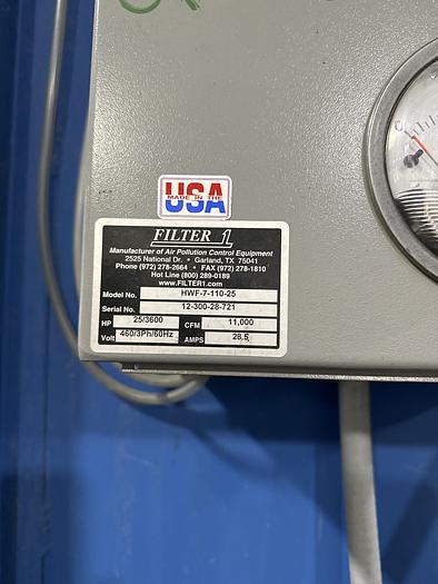 Used HYDROTRON HWF-7-110-25 WET TYPE DUST COLLECTOR