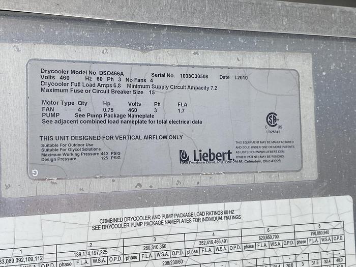 Used 2010 LIEBERT DSO466A