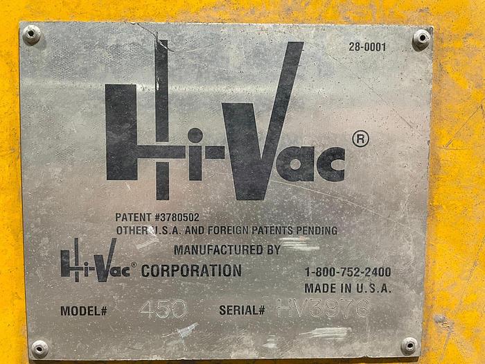 Used HI-VAC 450 ELECTRIC POWERED SAND VACUUM SYSTEM