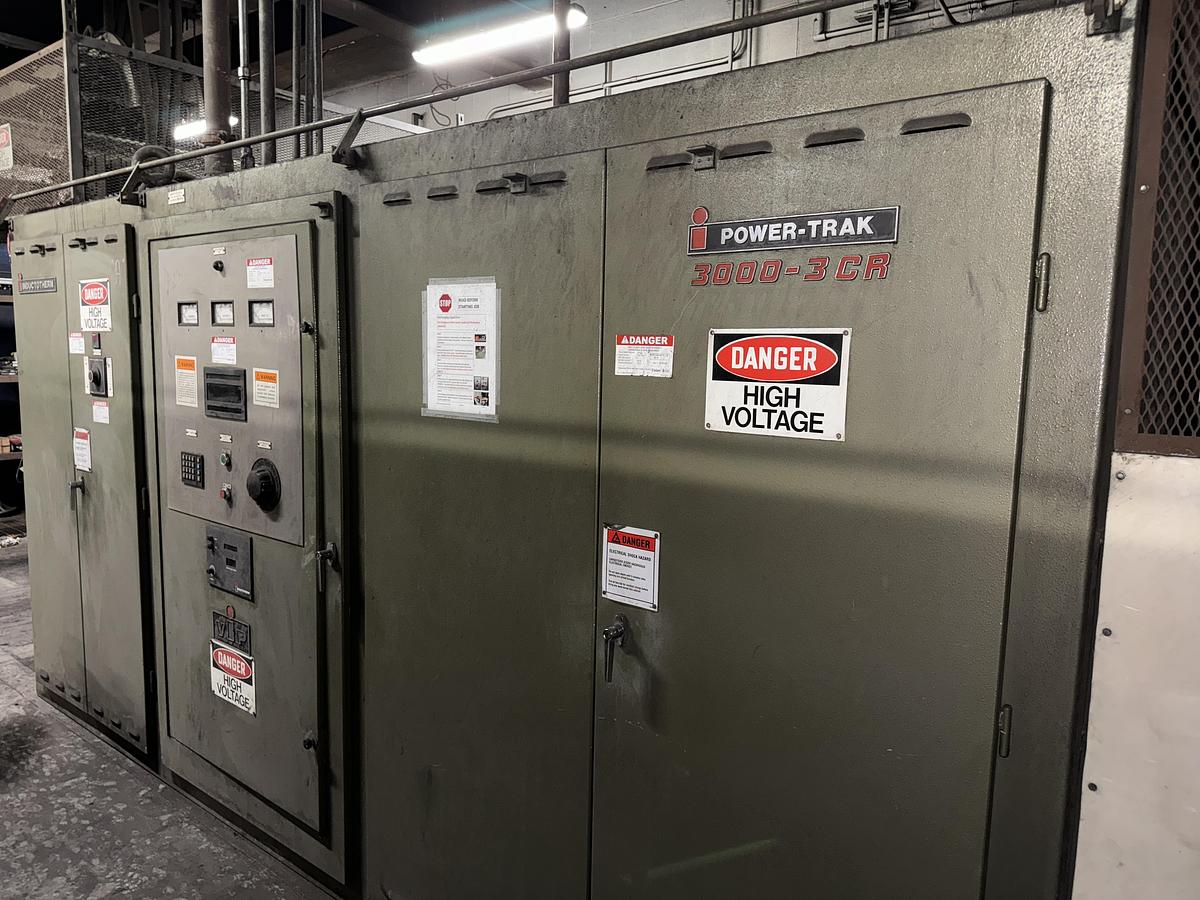 Used 2001 INDUCTOTHERM VIP POWER TRAK 3000-2CR, 3000 Kw, 300 Hz Power Supply