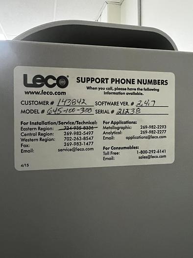 Used LECO 0736 OXYGEN DETERMINATOR