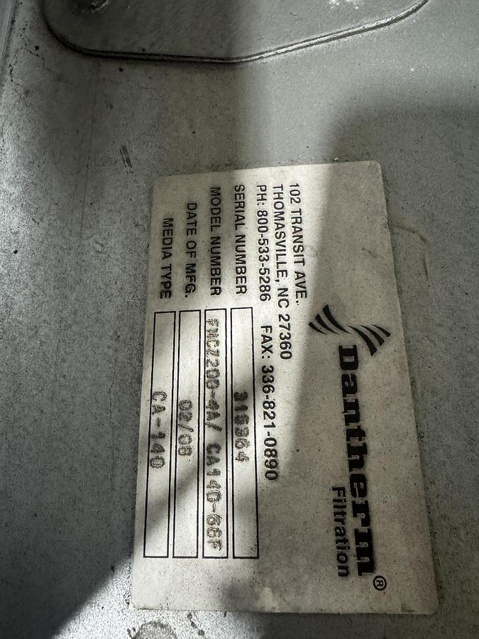 Used 2008 DANTHERM FMCZ200-4A/CA140-66F DUST COLLECTOR