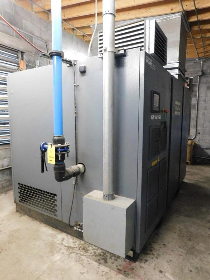 Used 2016 ATLAS COPCO GA160VSD ROTARY SCREW AIR COMPRESSOR