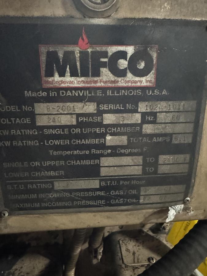 Used MIFCO GAS FURNACE
