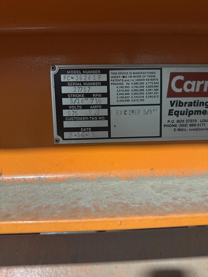 Used 2012 CARRIER AMPI-FLOW VIBRATORY FEEDER