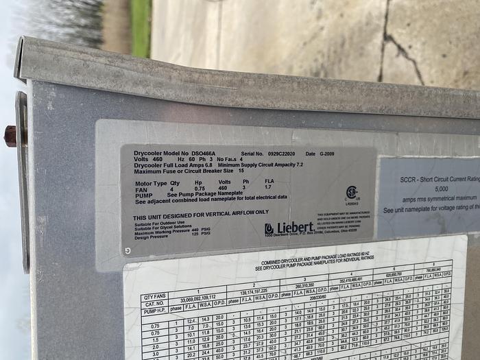 Used 2010 LIEBERT DSO466A