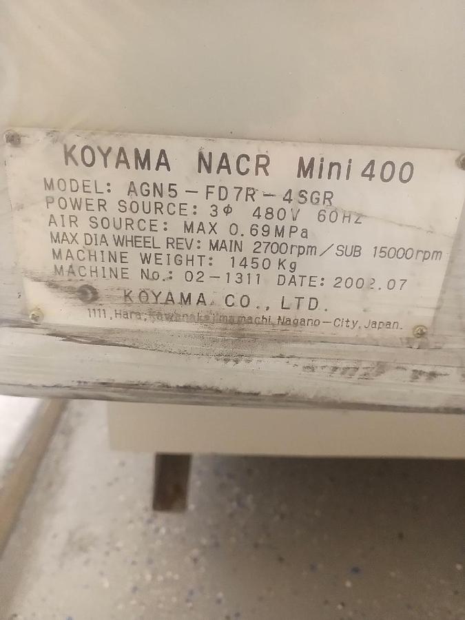 Used 2003 SINTO 400-AGN5-FD7R-4SGR BARRINDER GRINDER