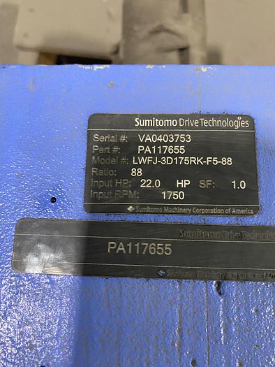 Used SUMITOMO DRIVE TECHNOLOGIES LWFJ-3D175RK-F5-88