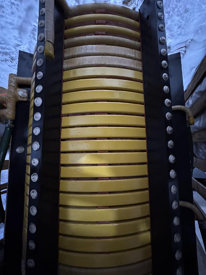 Used INDUCTOTHERM 1 1/2 TON CAPACITY STEEL SHELL FURNACE