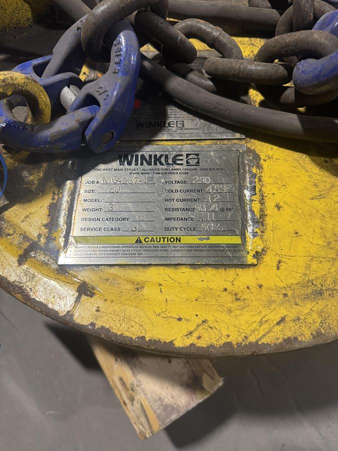 Used STEARNS 20" INDUSTRIAL LIFTING ELECTROMAGNET