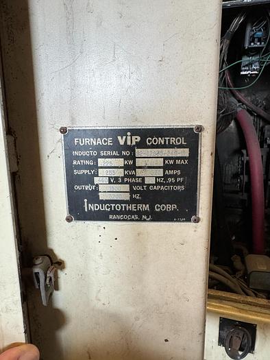 Used 1992 INDUCTOTHERM INDUCTION FURNACE VIP POWER TRAK 225-30