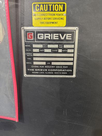 Used GRIEVE HX-1250 HIGH TEMPERATURE CABINET ELECTRIC OVEN