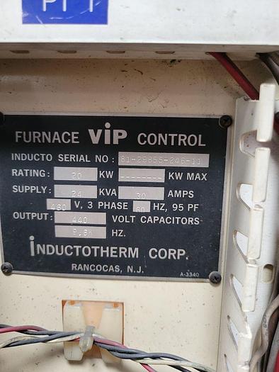 Used INDUCTOTHERM VACUUM INDUCTION FURNACE (VIM) VIP POWER TRAK 20-96