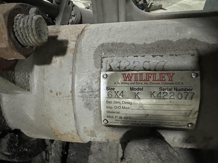 Used WILFLEY CENTRIFUGAL SLURRY PUMP MODEL K