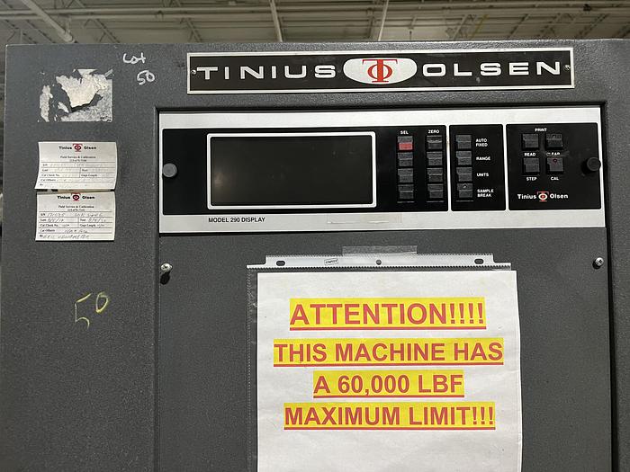 Used TINIUS OLSEN 60K SUPER L TENSILE TESTING MACHINE