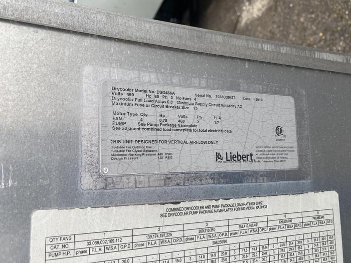 Used 2010 LIEBERT DSO466A