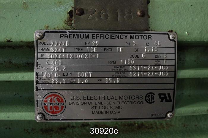 Used Us Motor 7977B 25 Hp Ac-Motor #30920
