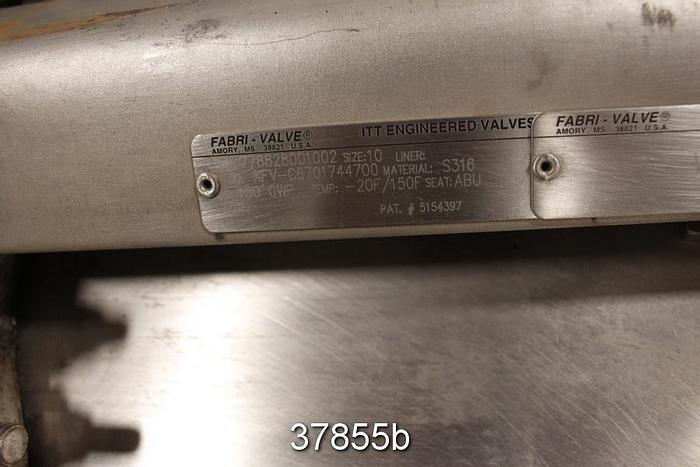 Used Fabri 10" Hand Operated Knife Gate Valve #37855