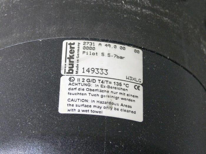 Used BURKERT 149333 2731-A-40.0 PILOT 5.5-7BAR PNEUMATIC ACTUATOR