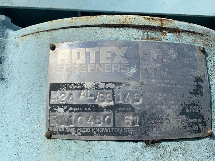 Used Screen, Rotex, 40" x 10', S/st, Single Deck, Mdl 42A-AL/SS #C741916