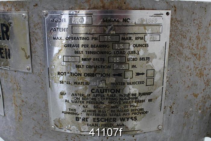 Used Bird 200 Pressure Screen Casing with Rotor #41107