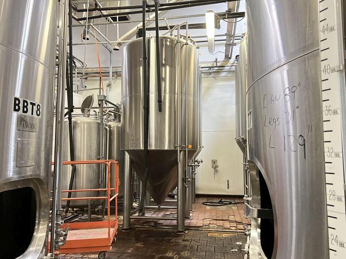 Used Tank, 1,550 Gallon, S/st, Jkt, 50 BBL Fermenting Tank, JVNW #C744688