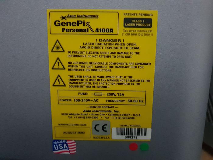 Used Axon GenePix 4100A Microarray Scanner