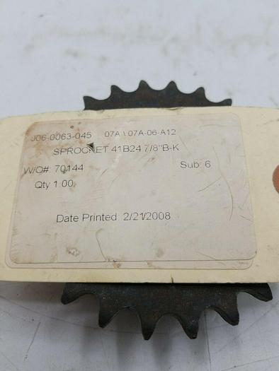 Sprocket 41B24 7/8" B-K