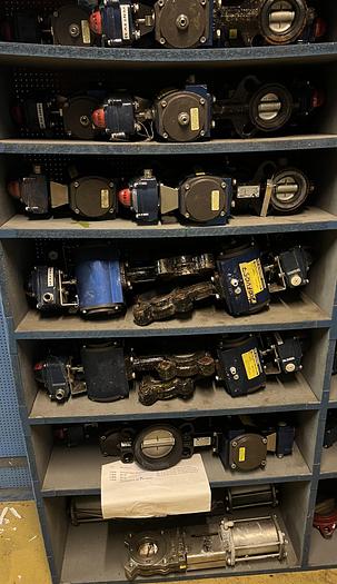 Used 2010 UNI-VALVE WM actuators, model WM 12 SR ISO F05 4/3 with butterfly valve, type VF-730 and position monitoring switch, type ITS-100