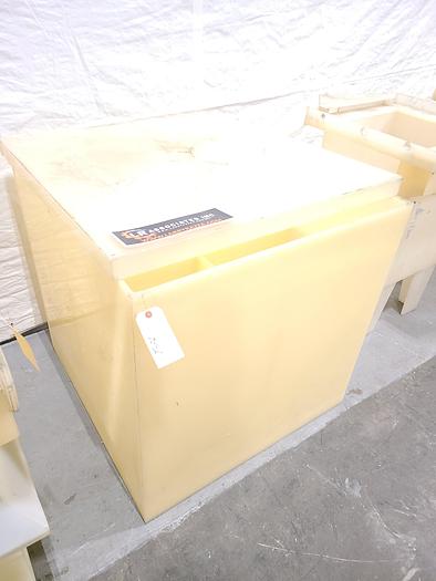 Used Polypro Tank Counter Flow Rinse side and bottom support 36" x 36" x 36" Removable Partition