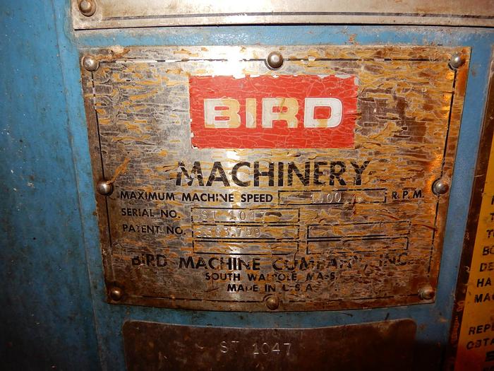 Used BIRD CENTRISORTER PRESSURE SCREEN MODEL 400 MAX SPEED 1400 RPM
